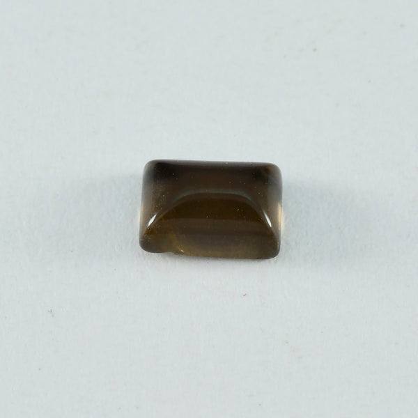 Smoky Quartz 1PC Medium 8x10 MM Emerald Cabochon Brown Genuine semi Precious Precious Gemstone