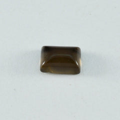 Smoky Quartz 1PC Medium 8x10 MM Emerald Cabochon Brown Genuine semi Precious Precious Gemstone