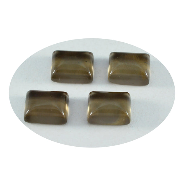 Smoky Quartz 1PC Large 8x12 MM Emerald Cabochon Brown Pure semi Precious Loose Gems