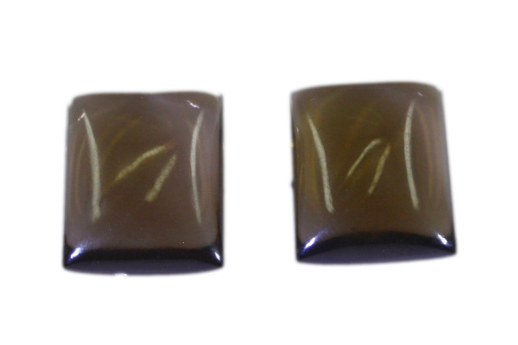 Smoky Quartz 1PC Small 6x8 MM Emerald Cabochon Brown Shine semi Precious Loose Gems