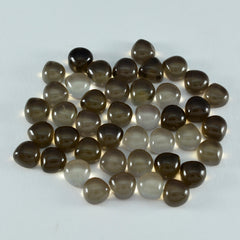 Smoky Quartz 10PC Tiny 4x4 MM Heart Cabochon Brown Shine semi Precious Loose Gems