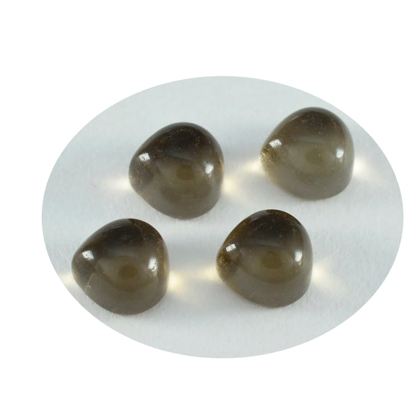 Smoky Quartz 1PC Tiny 6x6 MM Heart Cabochon Brown High Quality semi Precious Loose Gemstones