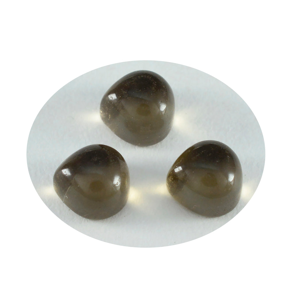 Smoky Quartz 1PC Small 7x7 MM Heart Cabochon Brown Natural semi Precious Semi Precious Gemstone