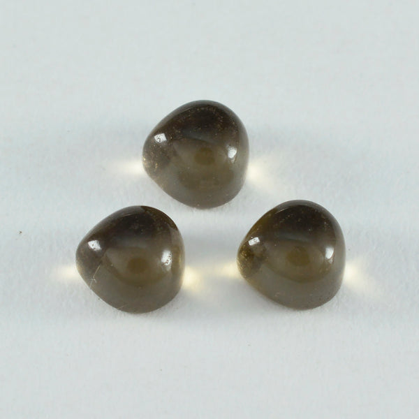 Smoky Quartz 1PC Small 7x7 MM Heart Cabochon Brown Natural semi Precious Semi Precious Gemstone