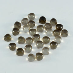 Smoky Quartz 10PC Tiny 5x5 MM Heart Cabochon Brown Fine semi Precious Loose Gemstone