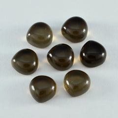 Smoky Quartz 1PC Tiny 6x6 MM Heart Cabochon Brown High Quality semi Precious Loose Gemstones