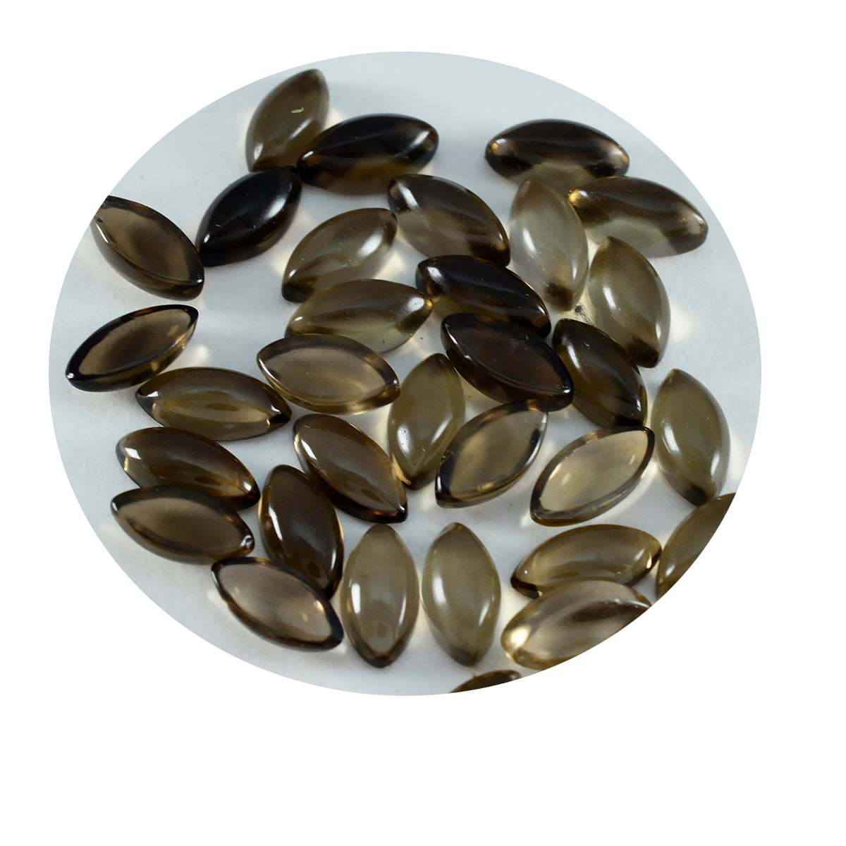 Smoky Quartz 10PC Tiny 4x8 MM Marquise  Cabochon Brown Fiery semi Precious Loose Gemstone Sekundär produktbild