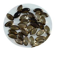 Smoky Quartz 10PC Tiny 4x8 MM Marquise  Cabochon Brown Fiery semi Precious Loose Gemstone