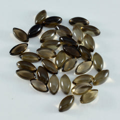 Smoky Quartz 10PC Tiny 4x8 MM Marquise  Cabochon Brown Fiery semi Precious Loose Gemstone