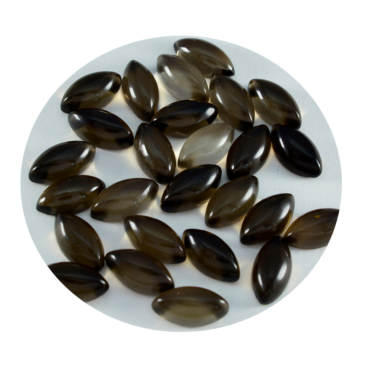 Smoky Quartz 1PC Small 6x12 MM Marquise  Cabochon Brown Sparkling semi Precious Semi Precious Gemstone Immagine secondaria del prodotto