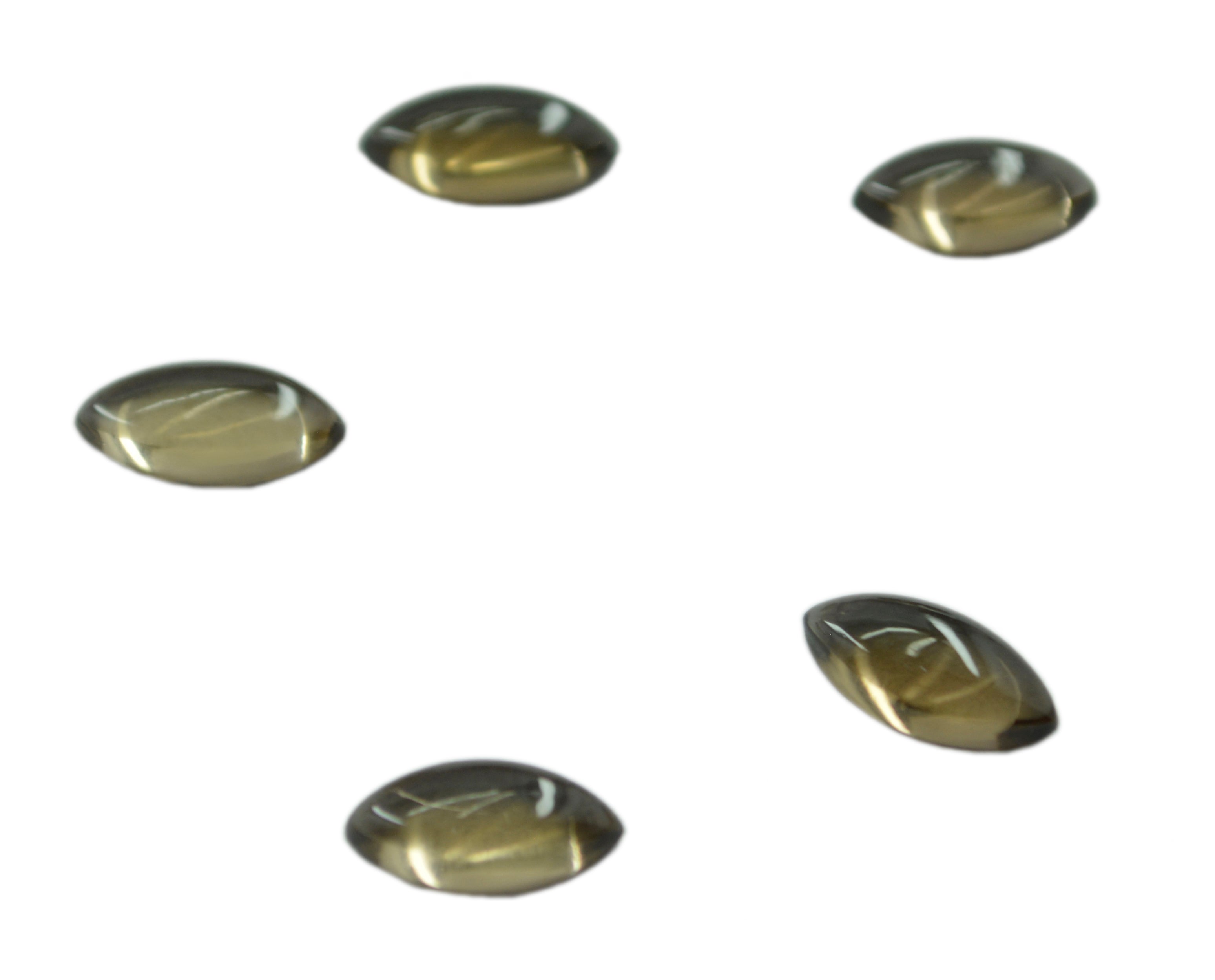 スモーキークォーツ 10個入り 小粒 3x6mm マーキスカボション ブラウン 純半貴石 ルースジェム サブ画像