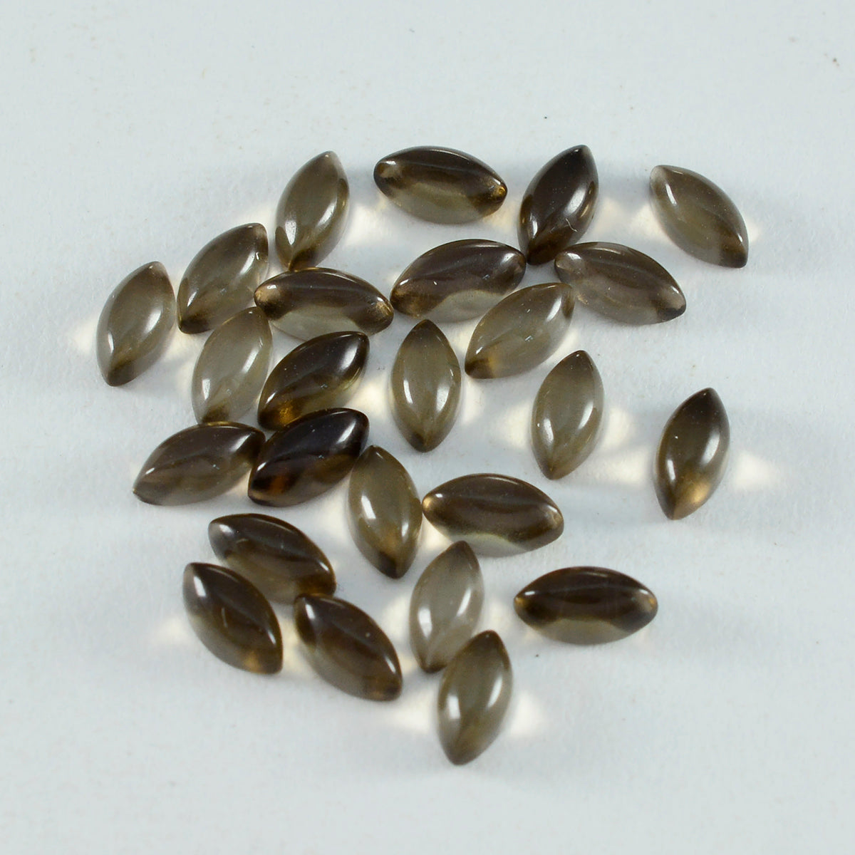 Smoky Quartz 10PC Tiny 4x8 MM Marquise  Cabochon Brown Fiery semi Precious Loose Gemstone Huvudsaklig produktbild