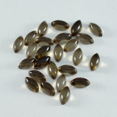 Smoky Quartz 10PC Tiny 4x8 MM Marquise  Cabochon Brown Fiery semi Precious Loose Gemstone