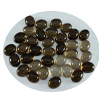 Smoky Quartz 10PC Tiny 4x6 MM Oval Cabochon Brown Natural semi Precious Loose Gemstone