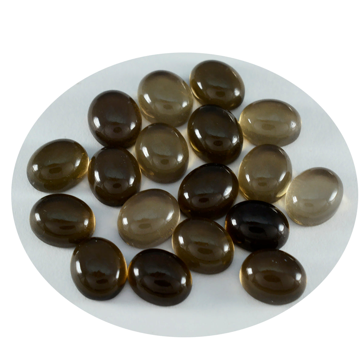 Smoky Quartz 1PC Small 7x9 MM Oval Cabochon Brown Fiery semi Precious Gems