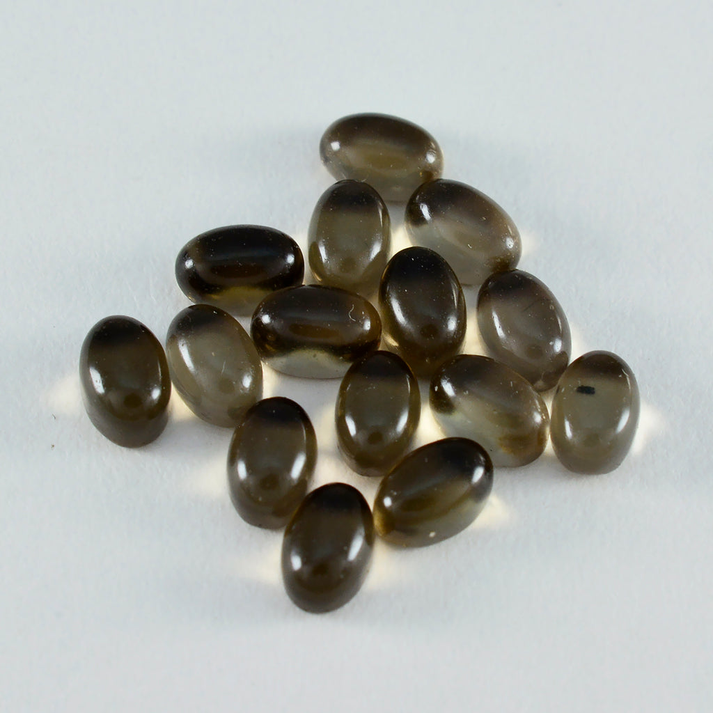 Smoky Quartz 1PC Small 7x9 MM Oval Cabochon Brown Fiery semi Precious Gems