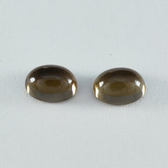 Smoky Quartz 1PC Medium 8x10 MM Oval Cabochon Brown Sparkling semi Precious Loose Gemstone