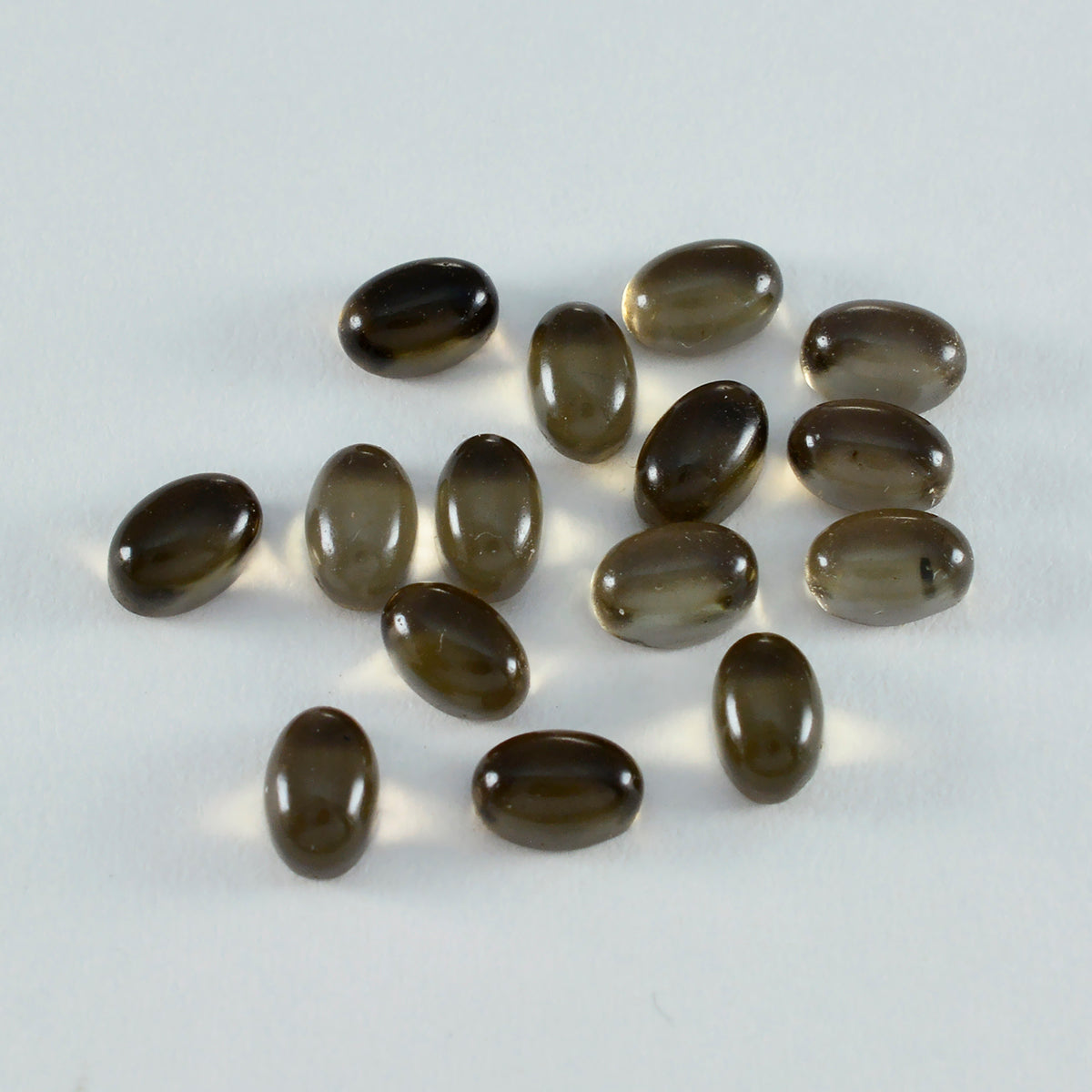 Smoky Quartz 10PC Tiny 4x6 MM Oval Cabochon Brown Natural semi Precious Loose Gemstone Immagine principale del prodotto