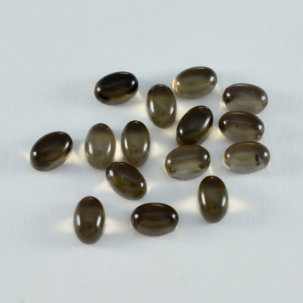 Smoky Quartz 10PC Tiny 4x6 MM Oval Cabochon Brown Natural semi Precious Loose Gemstone