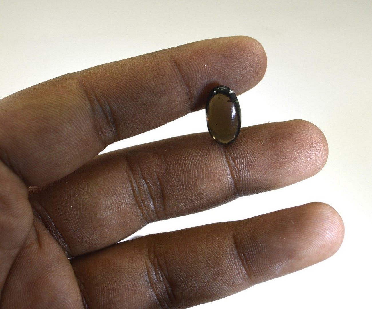 Smoky Quartz 1PC Small 6x8 MM Oval Cabochon Brown Superior semi Precious Semi Precious Gemstone Sekundär produktbild