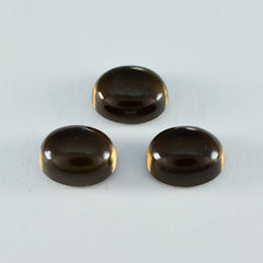 Smoky Quartz 1PC Small 7x9 MM Oval Cabochon Brown Fiery semi Precious Gems