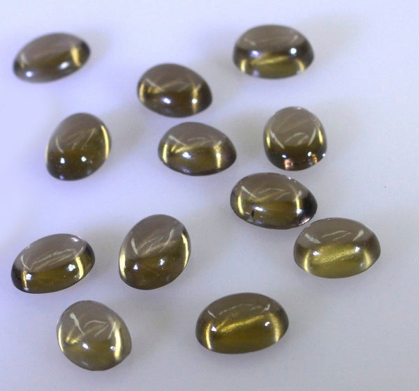 Smoky Quartz 1PC Small 7x9 MM Oval Cabochon Brown Fiery semi Precious Gems