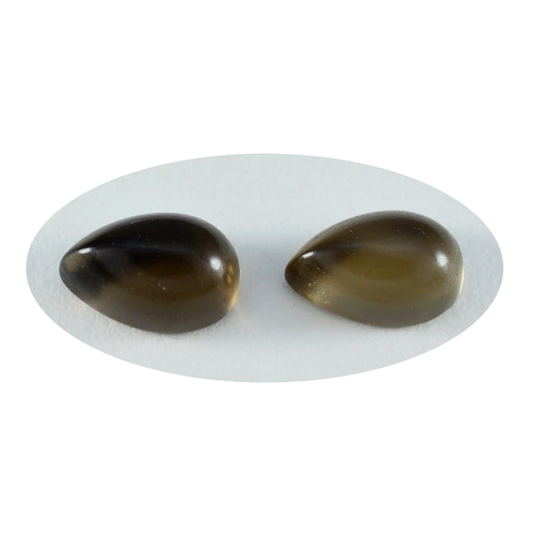Smoky Quartz 1PC Large 10x12 MM Pear Cabochon Brown Natural semi Precious Semi Precious Gemstone