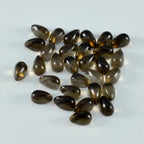 Smoky Quartz 10PC Tiny 4x6 MM Pear Cabochon Brown Brilliant semi Precious Loose Gems