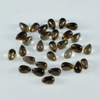 Smoky Quartz 10PC Tiny 4x6 MM Pear Cabochon Brown Brilliant semi Precious Loose Gems