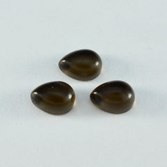 Smoky Quartz 1PC Small 6x9 MM Pear Cabochon Brown Splendid semi Precious Semi Precious Gemstone