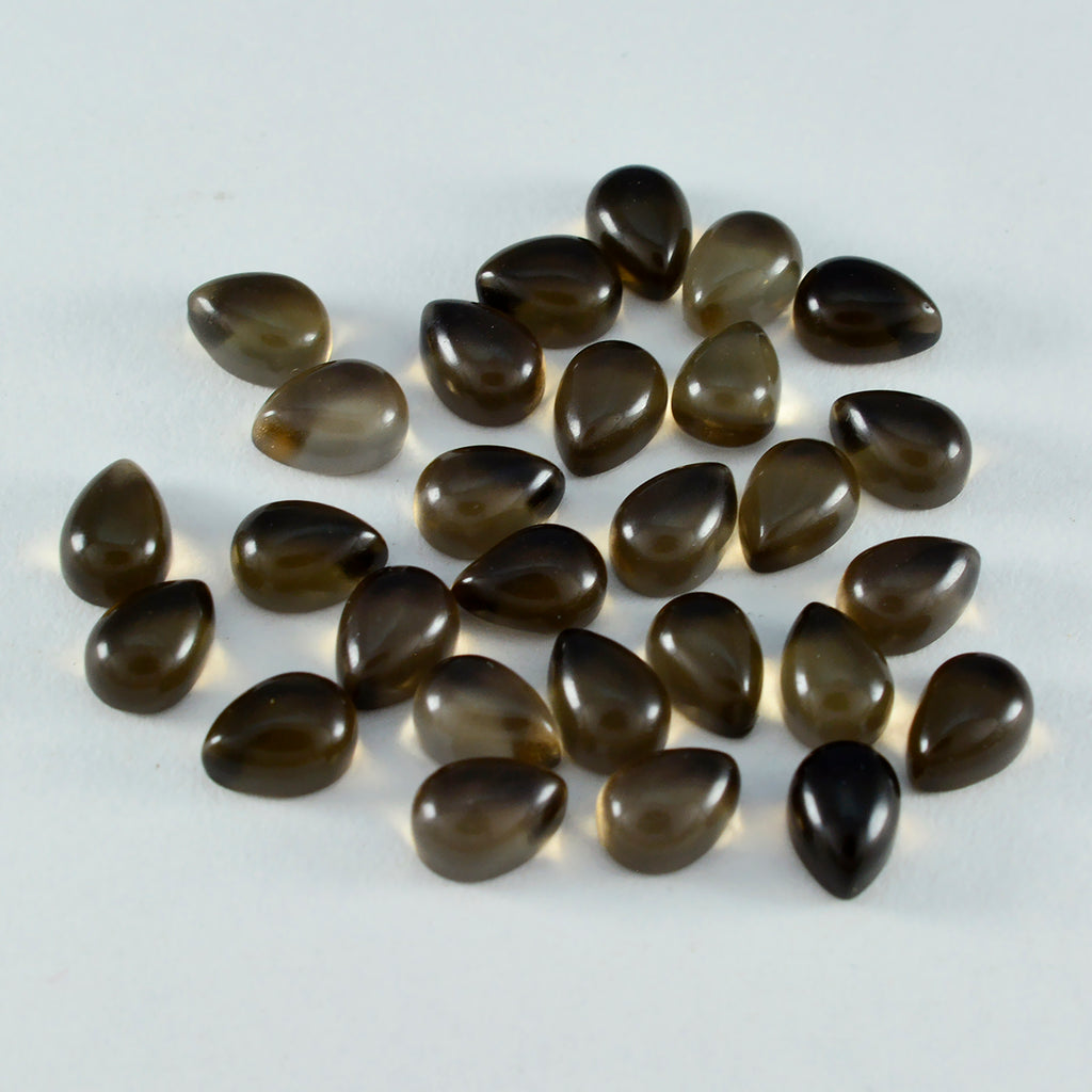 Smoky Quartz 1PC Medium 7x10 MM Pear Cabochon Brown Lustrous semi Precious Gems