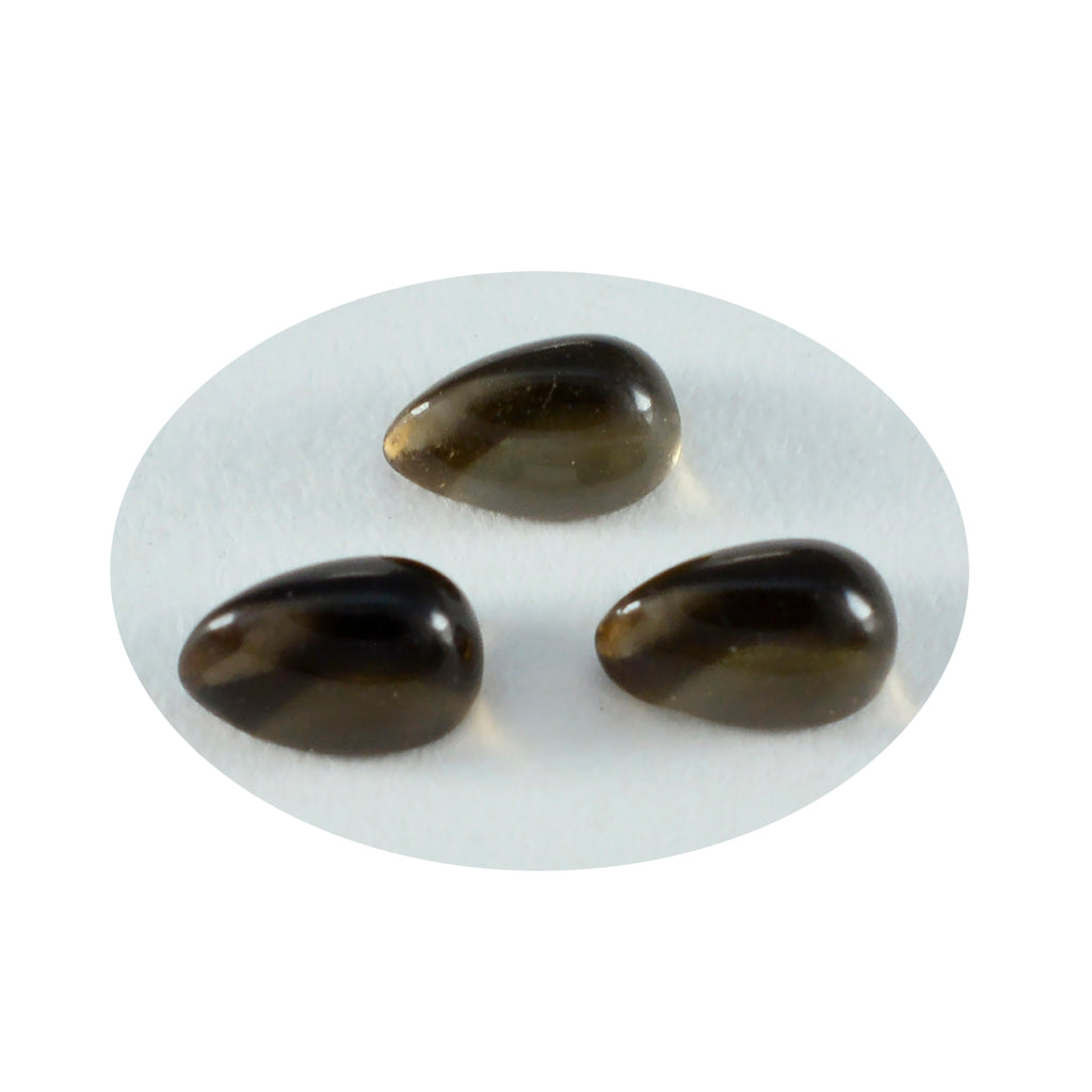 Smoky Quartz 1PC Medium 8x10 MM Pear Cabochon Brown Shine semi Precious Loose Gems