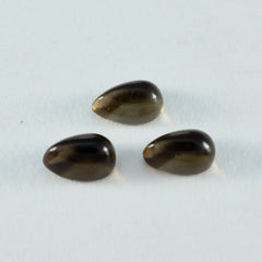 Smoky Quartz 1PC Medium 8x10 MM Pear Cabochon Brown Shine semi Precious Loose Gems