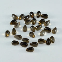 Smoky Quartz 10PC Tiny 3x5 MM Pear Cabochon Brown Fiery semi Precious Gems