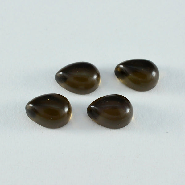 Smoky Quartz 10PC Tiny 3x5 MM Pear Cabochon Brown Fiery semi Precious Gems