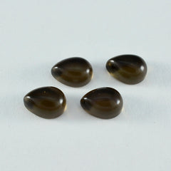 Smoky Quartz 10PC Tiny 4x6 MM Pear Cabochon Brown Brilliant semi Precious Loose Gems
