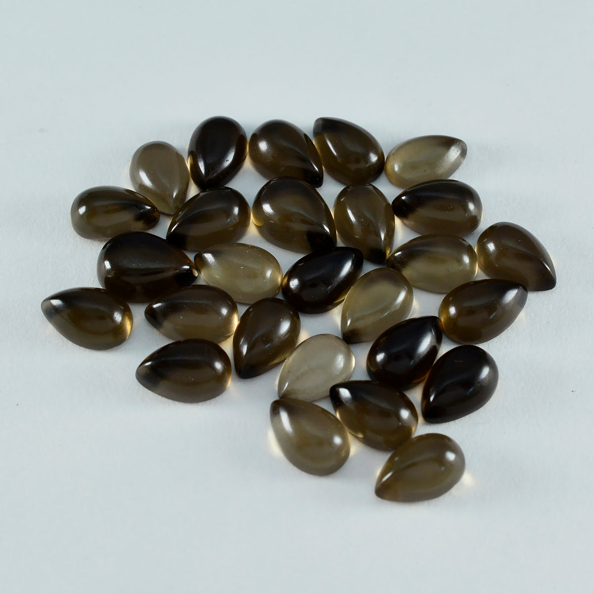 Smoky Quartz 1PC Tiny 5x7 MM Pear Cabochon Brown Sparkling semi Precious Loose Gemstone