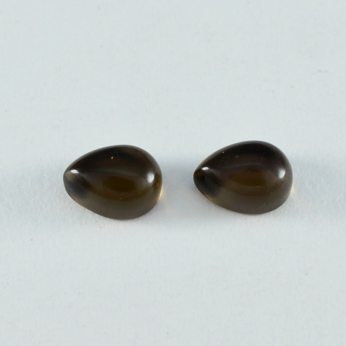 Smoky Quartz 1PC Small 6x8 MM Pear Cabochon Brown Polished semi Precious Loose Gemstones Hoofdafbeelding