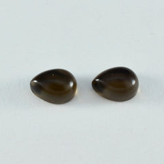 Smoky Quartz 1PC Small 6x9 MM Pear Cabochon Brown Splendid semi Precious Semi Precious Gemstone