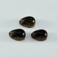 Smoky Quartz 1PC Large 9x11 MM Pear Cabochon Brown Fine semi Precious Loose Gemstone