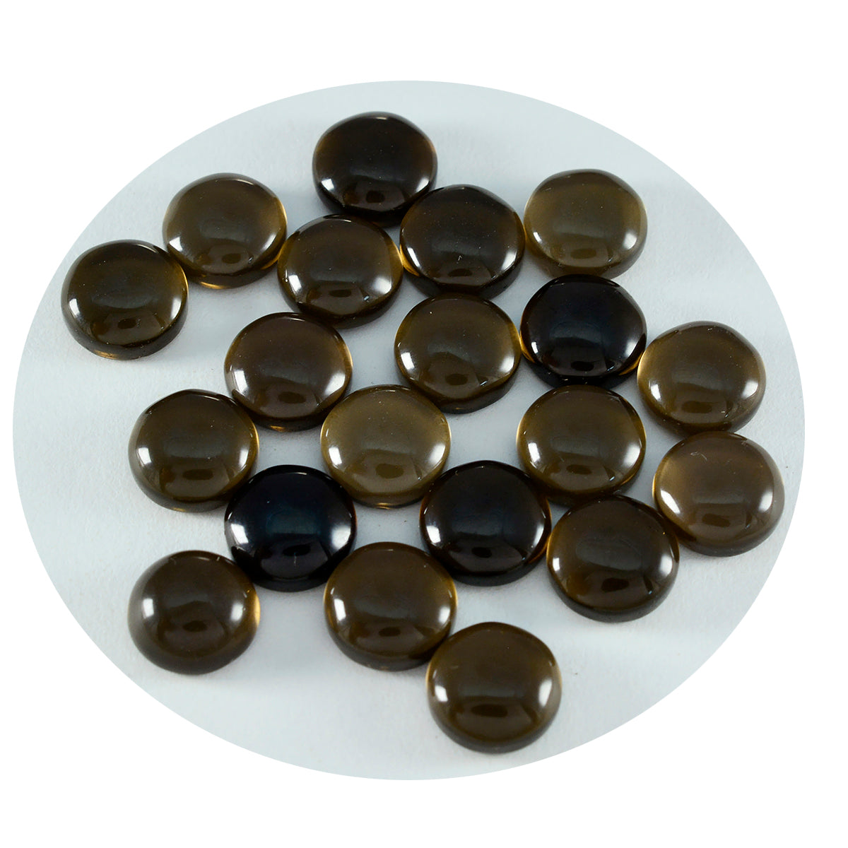 Smoky Quartz 1PC Large 10x10 MM Round Cabochon Brown Superior semi Precious Gems