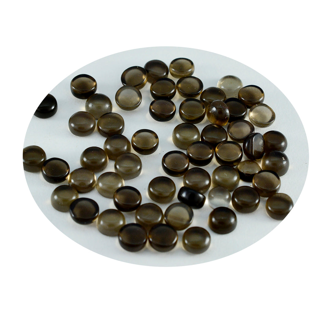Smoky Quartz 10PC Tiny 3x3 MM Round Cabochon Brown Luster semi Precious Precious Gemstone