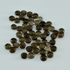 Smoky Quartz 10PC Tiny 4x4 MM Round Cabochon Brown Lustrous semi Precious Gems