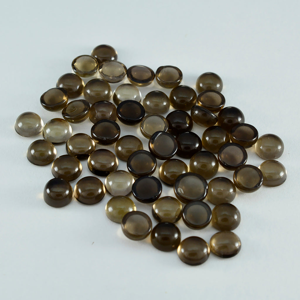 Smoky Quartz 10PC Tiny 5x5 MM Round Cabochon Brown Shine semi Precious Loose Gems