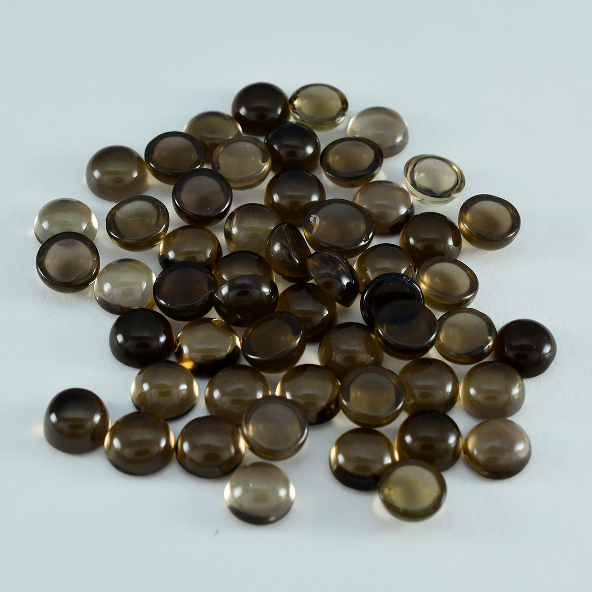 Smoky Quartz 1PC Tiny 6x6 MM Round Cabochon Brown Fine semi Precious Loose Gemstone