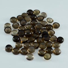 Smoky Quartz 1PC Tiny 6x6 MM Round Cabochon Brown Fine semi Precious Loose Gemstone