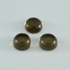 Smoky Quartz 1PC Large 10x10 MM Round Cabochon Brown Superior semi Precious Gems
