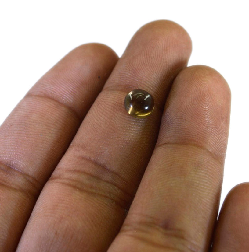 Smoky Quartz 10PC Tiny 3x3 MM Round Cabochon Brown Luster semi Precious Precious Gemstone