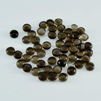 Smoky Quartz 10PC Tiny 4x4 MM Round Cabochon Brown Lustrous semi Precious Gems