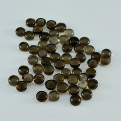 Smoky Quartz 10PC Tiny 5x5 MM Round Cabochon Brown Shine semi Precious Loose Gems